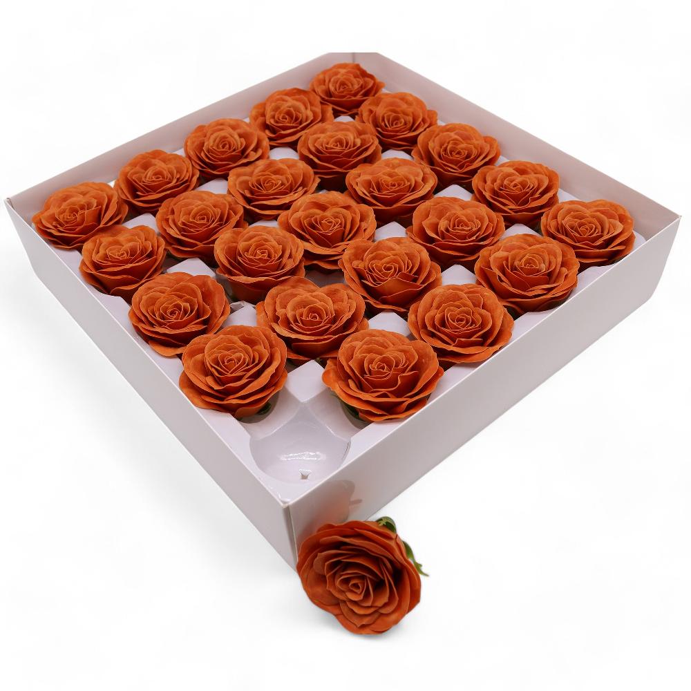 25x Craft Soap Flower - Lrg (7-Layer) Vintage Rose - Java Clove