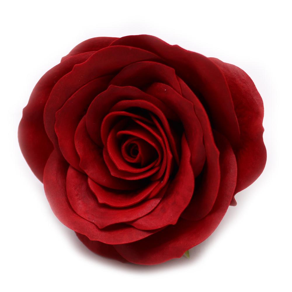 25x Craft Soap Flower - Lrg (7-Layer) Vintage Rose - Midnight Scarlet