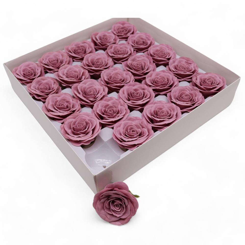 25x Craft Soap Flower - Lrg (7-Layer) Vintage Rose - Operetic Mauve