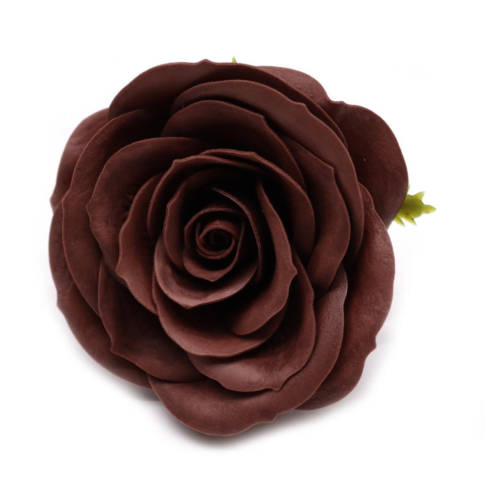 25x Craft Soap Flower - Lrg (7-Layer) Vintage Rose - Royal Chocolate