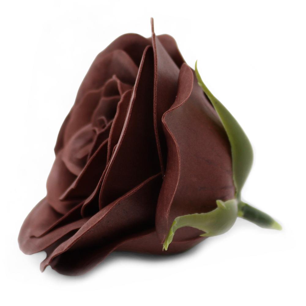 25x Craft Soap Flower - Lrg (7-Layer) Vintage Rose - Royal Chocolate