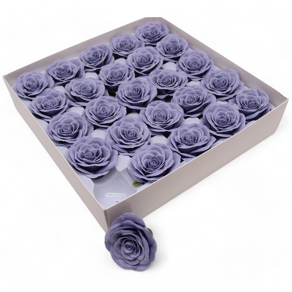 25x Craft Soap Flower - Lrg (7-Layer) Vintage Rose - Steal Blue