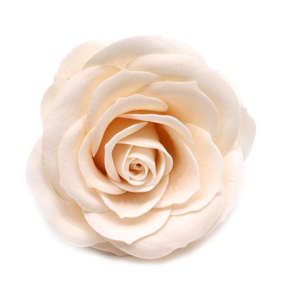 25x Craft Soap Flower - Lrg (7-Layer) Vintage Rose - Victorian Ivory