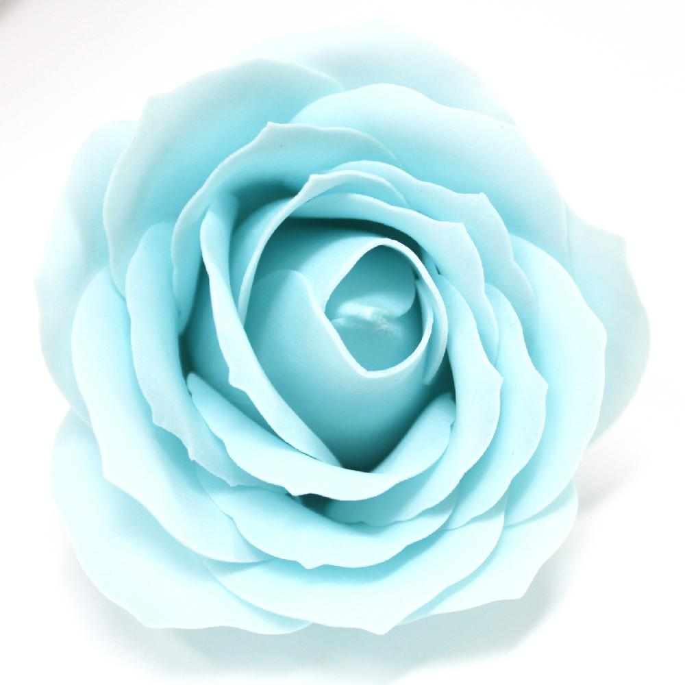 25x Craft Soap Flowers - Lrg Rose - Baby Blue