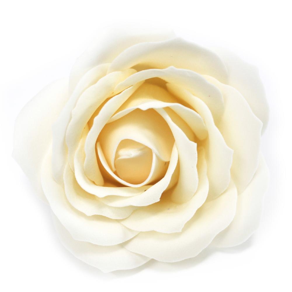 25x Craft Soap Flowers - Lrg Rose - Ivory