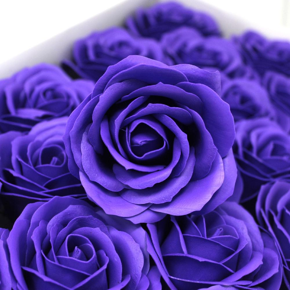 25x Craft Soap Flowers - Lrg Rose - Violet