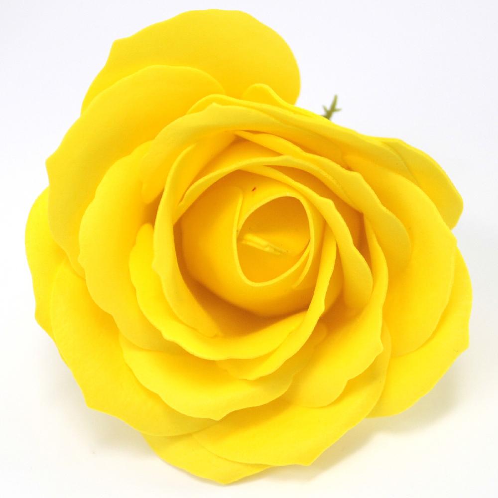 25x Craft Soap Flowers - Lrg Rose - Yellow