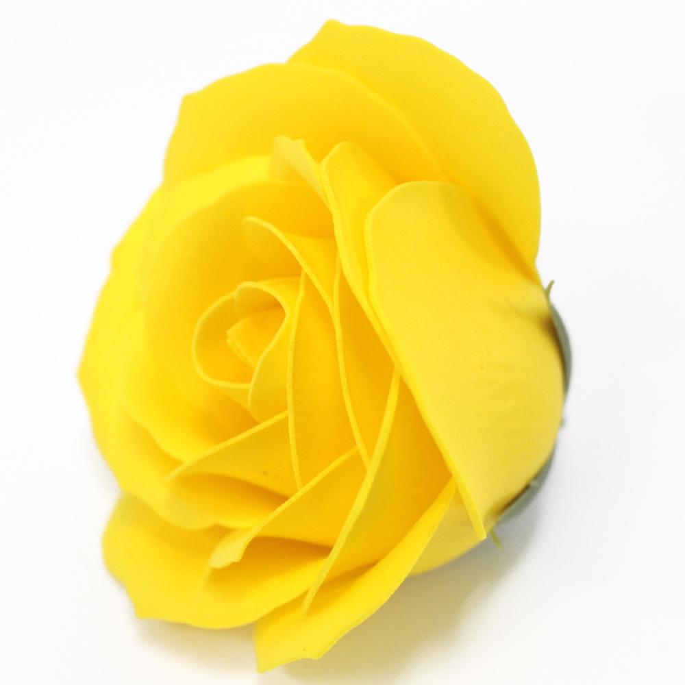 25x Craft Soap Flowers - Lrg Rose - Yellow