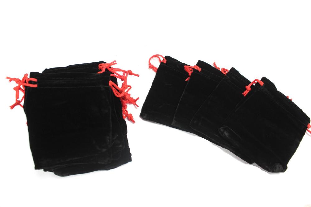 25x Quality Velvet Pouch - Black 10x12cm