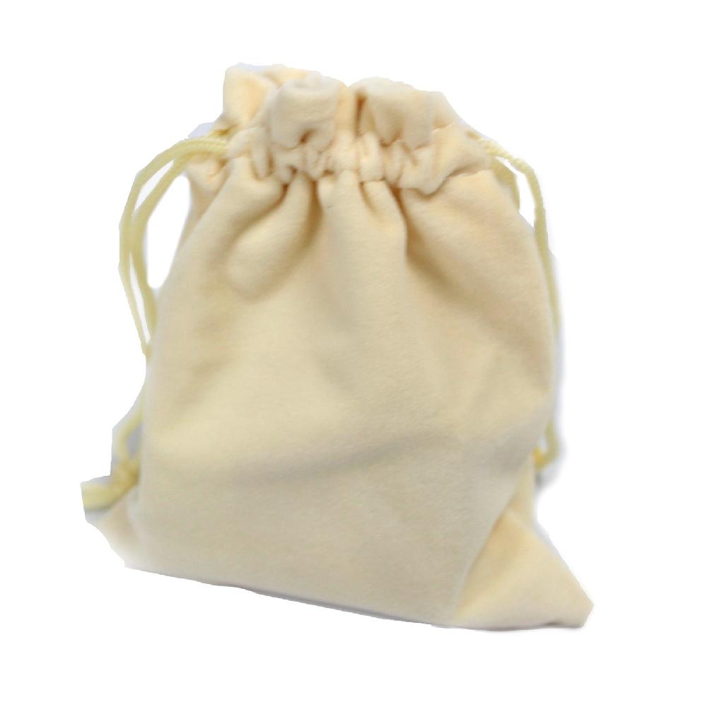 25x Quality Velvet Pouch - Ivory 10x12cm