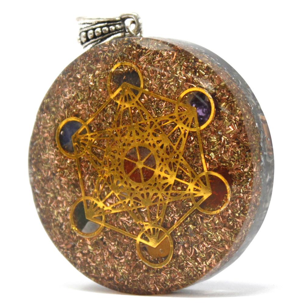 2x Orgonite Power Pendant - Multi Power Chakra - Lrg
