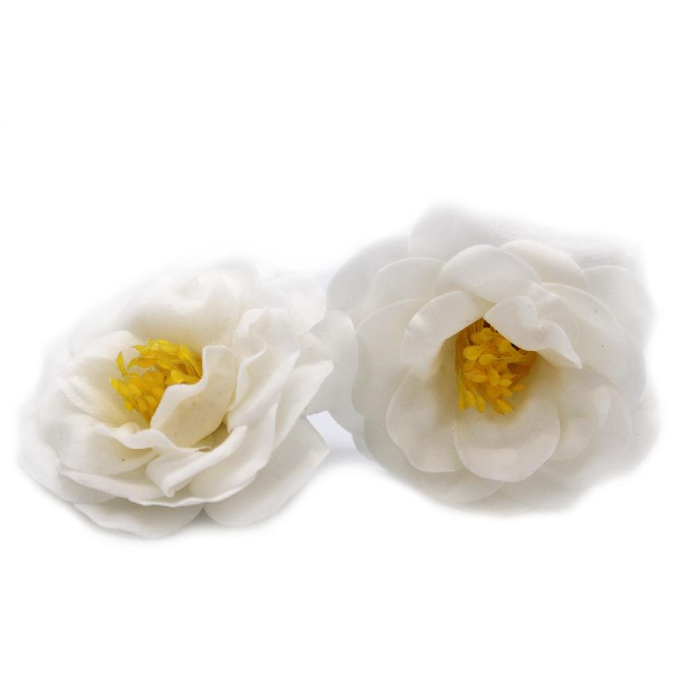 36x Craft Soap Flower - Camellia - White