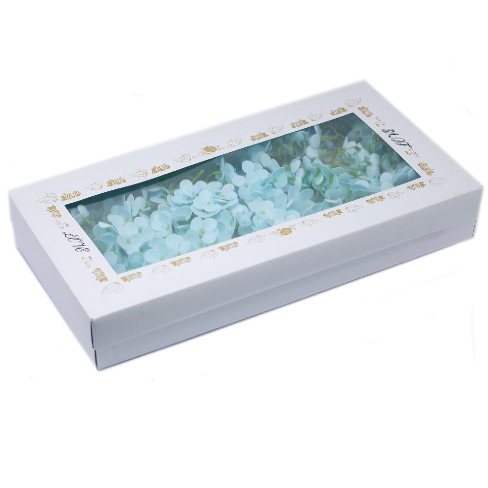36x Craft Soap Flowers - Hyacinth Bean - Baby Blue