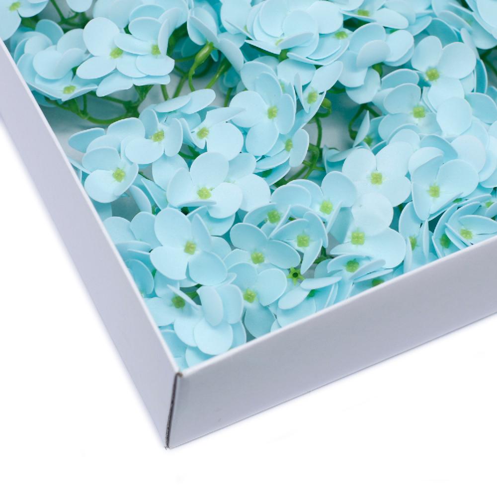 36x Craft Soap Flowers - Hyacinth Bean - Baby Blue