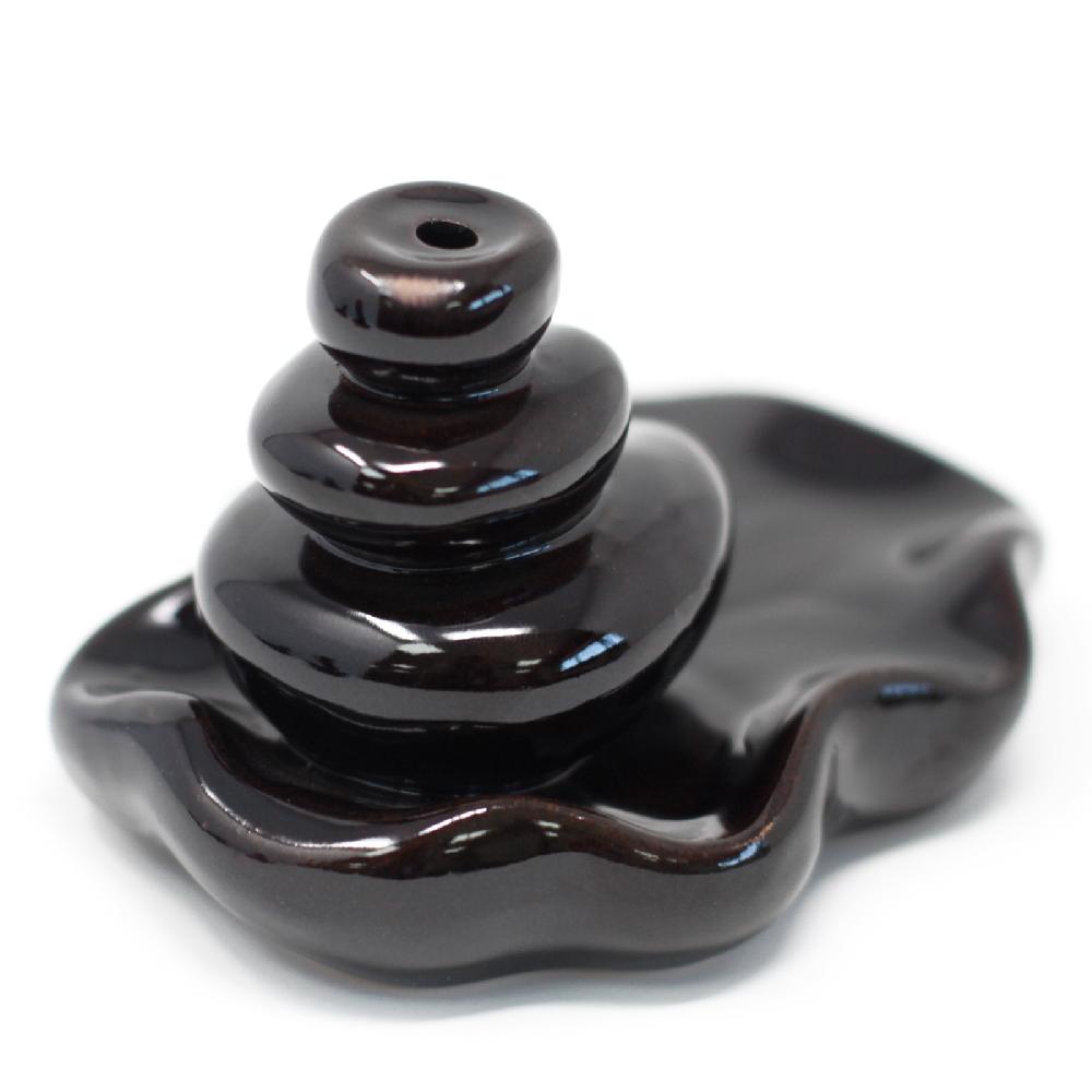3x Back Flow Incense Burner - Large Pebbles Into Pool