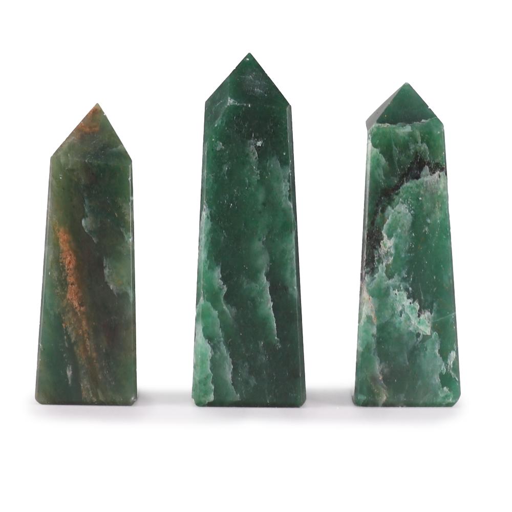 3x Gemstone Obelisk Points approx 5cm - Indian Jade
