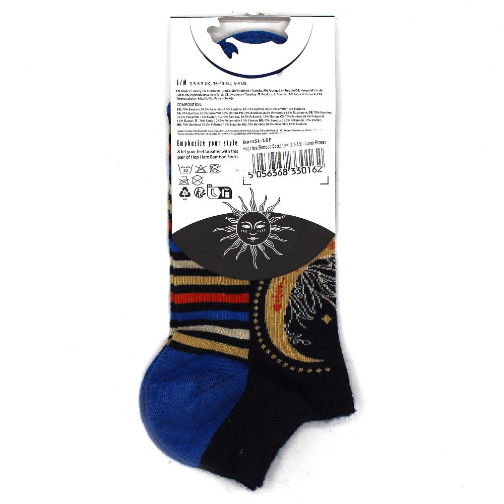 3x Hop Hare Bamboo Socks Low - Lunar Phases S/M