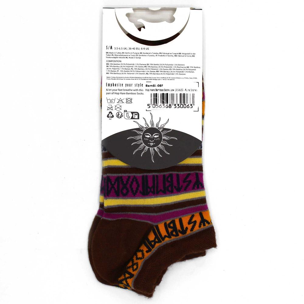3x Hop Hare Bamboo Socks Low - Rune Stones S/M