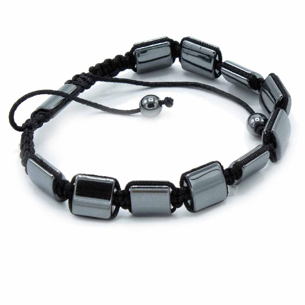 3x Magnetic Hematite Shamballa Bracelet - Double Cuboids