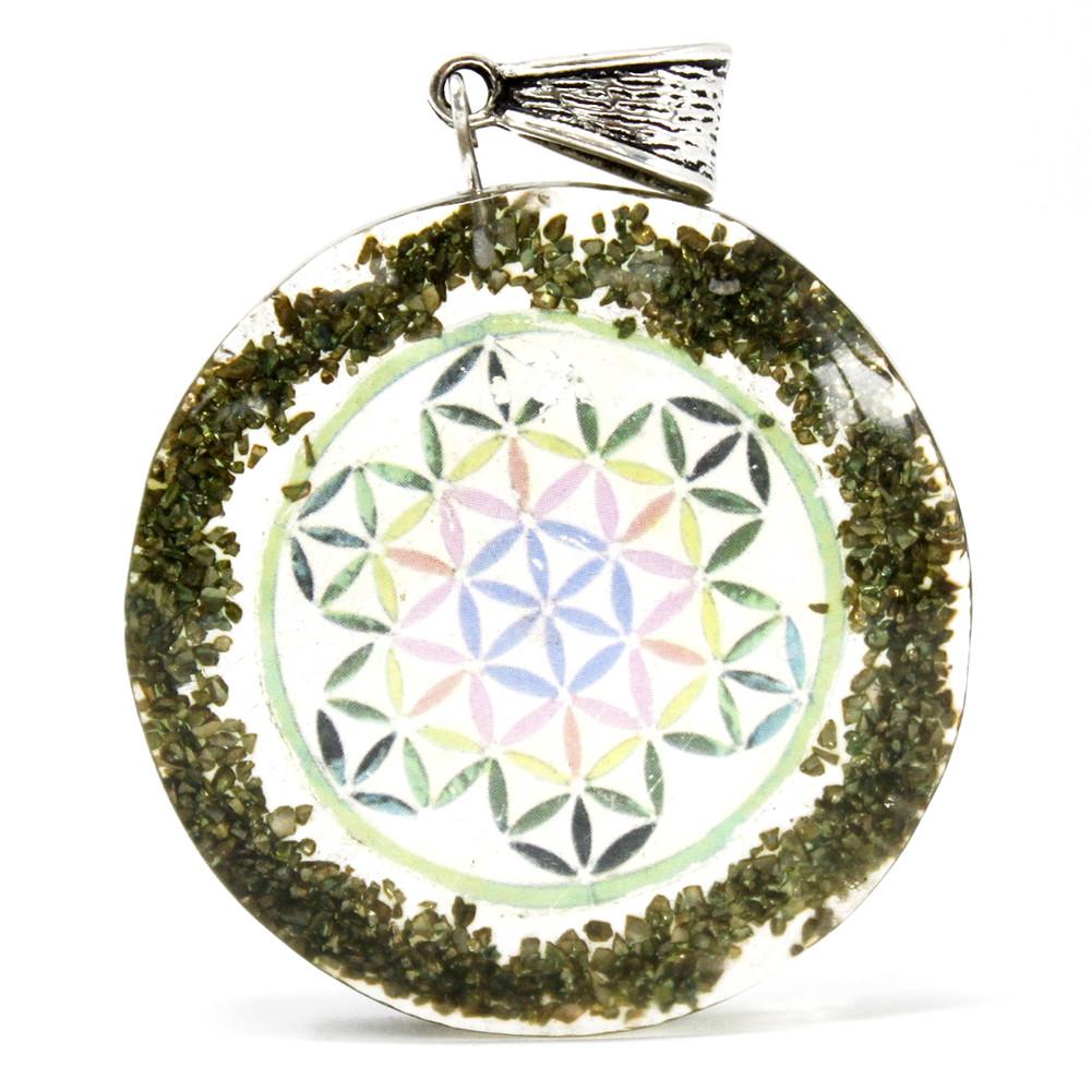 3x Orgonite Power Pendant - Greenstone Mandala