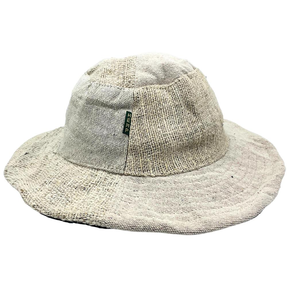 3x Patched and Wired Hemp & Cotton Boho Festival Hat - Natural