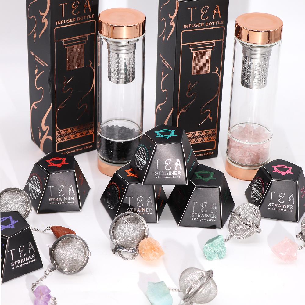 3x Raw Gemstone Tea Strainer - Amethyst Cluster