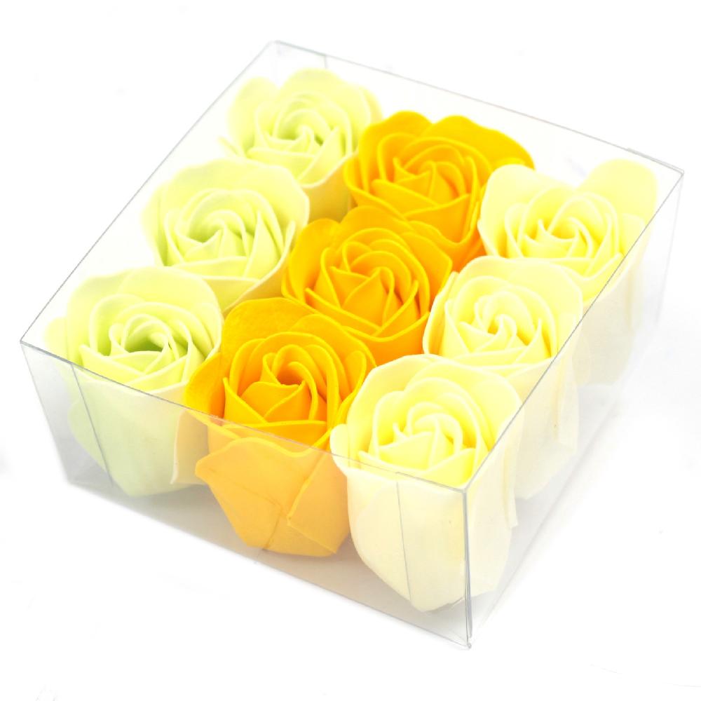 3x Set Of 9 Soap Flowers- Spring Roses