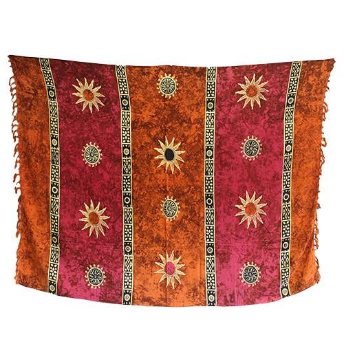 4x Bali Celtic Sarongs - Sun Symbols (4 Assorted Colours)