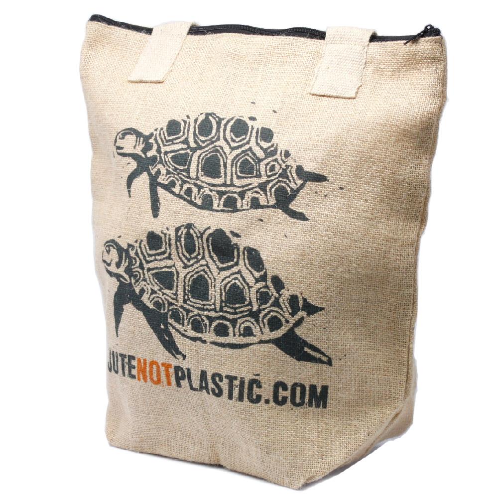 4x Eco Jute Bag - Two Turtles - (4 assorted designs)