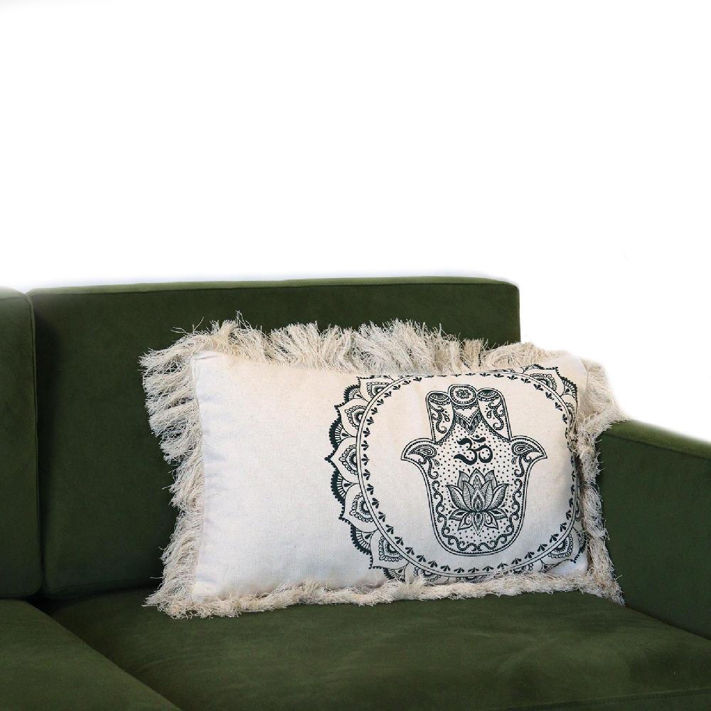 4x Hamsa Mandala Cushion Covers - 30x50cm - Green