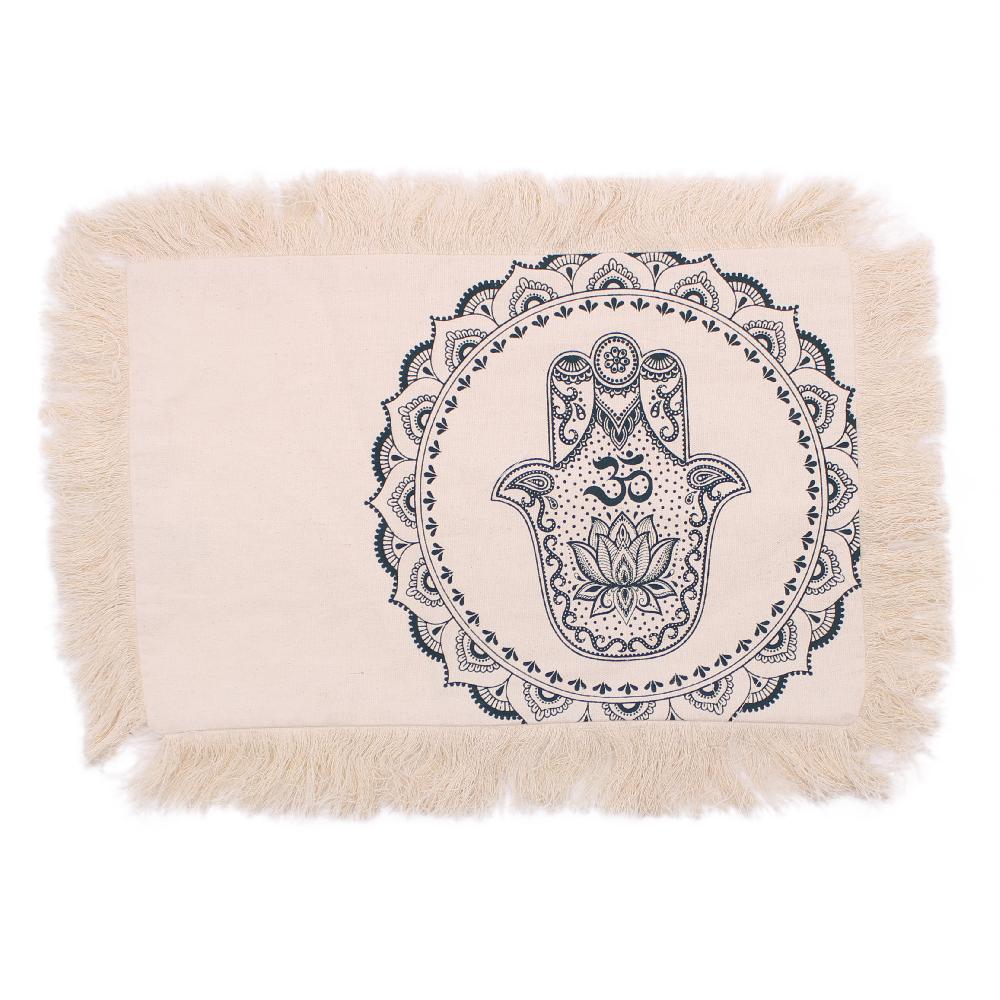 4x Hamsa Mandala Cushion Covers - 30x50cm - green