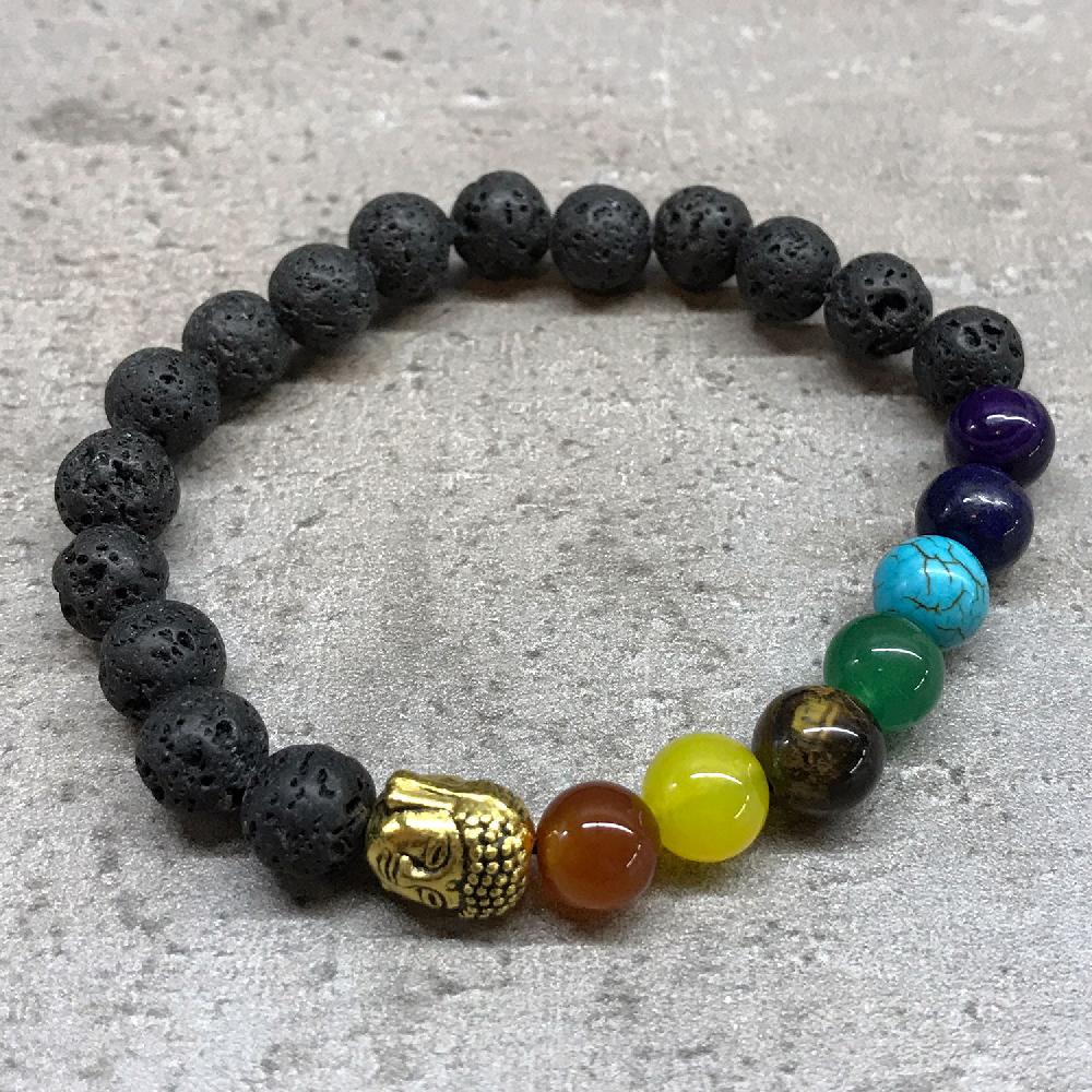4x Lava Stone Bracelet - Buddha Chakra