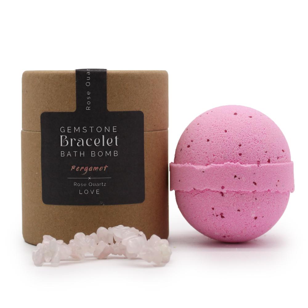 4x Rose Quartz Crystal Jewellery Bath Bomb