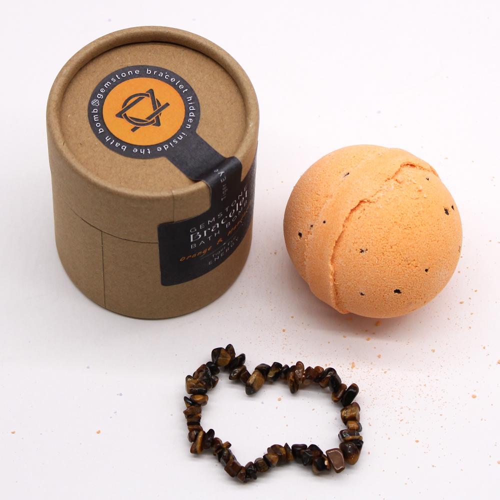 4x Tiger Eye Crystal Jewellery Bath Bomb
