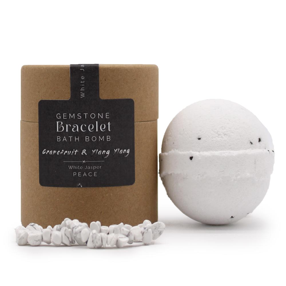 4x White Jasper Crystal Jewellery Bath Bomb