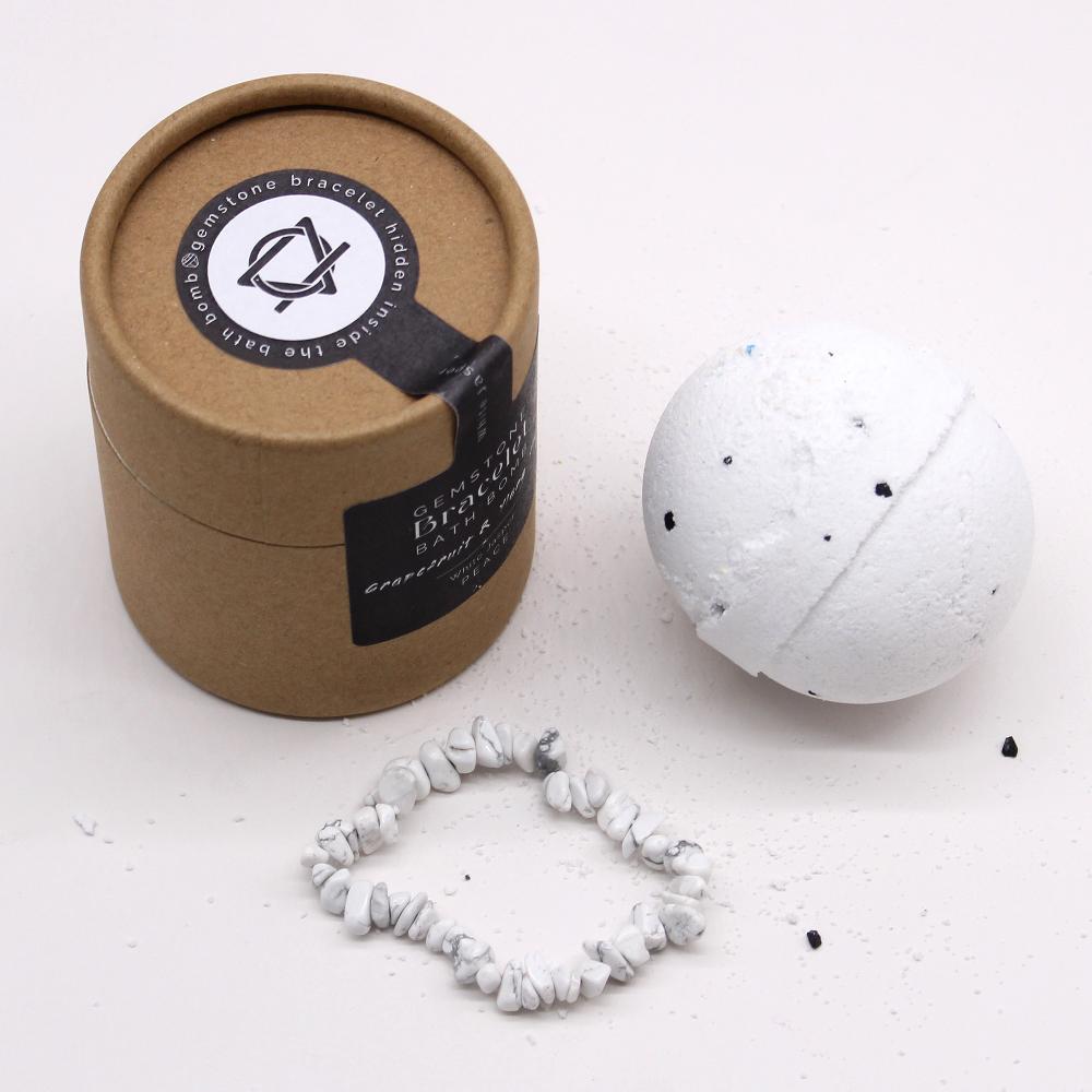 4x White Jasper Crystal Jewellery Bath Bomb