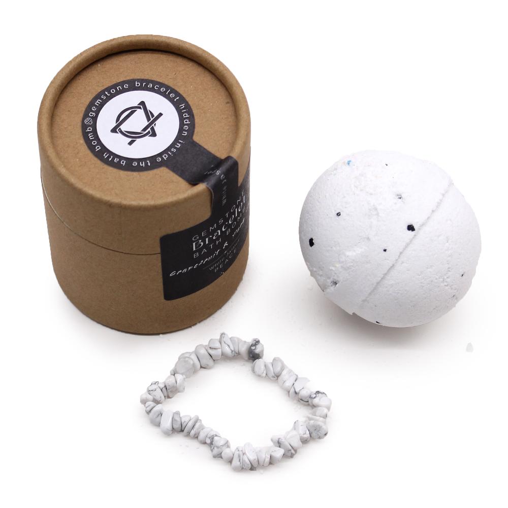 4x White Jasper Crystal Jewellery Bath Bomb