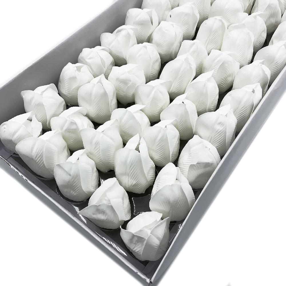 50x Craft Soap Flower - Med Tulip - Ivory