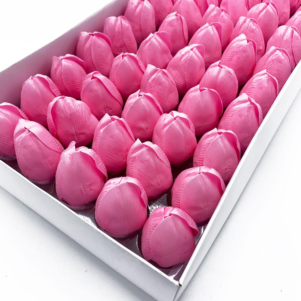 50x Craft Soap Flower - Med Tulip - Pink