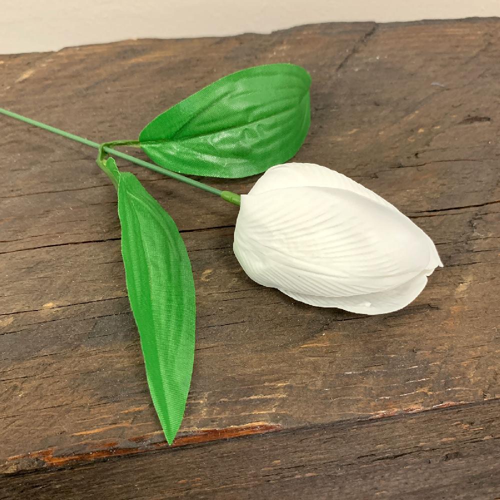 50x Craft Soap Flower - Med Tulip - White