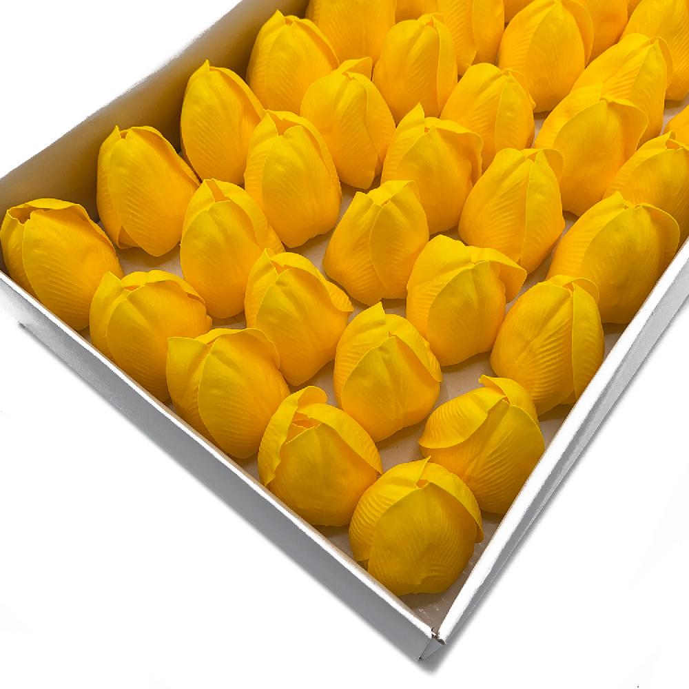 50x Craft Soap Flower - Med Tulip - Yellow