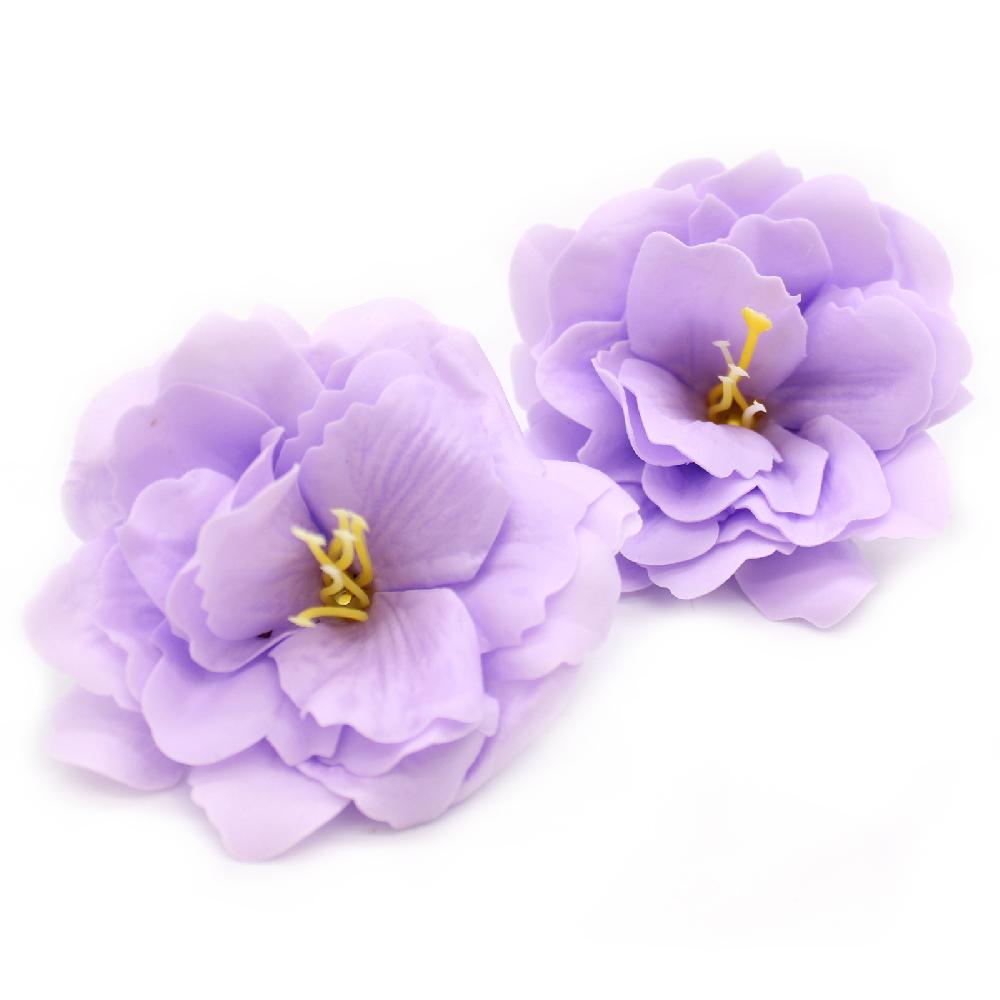 50x Craft Soap Flower - Small Peony - Purple