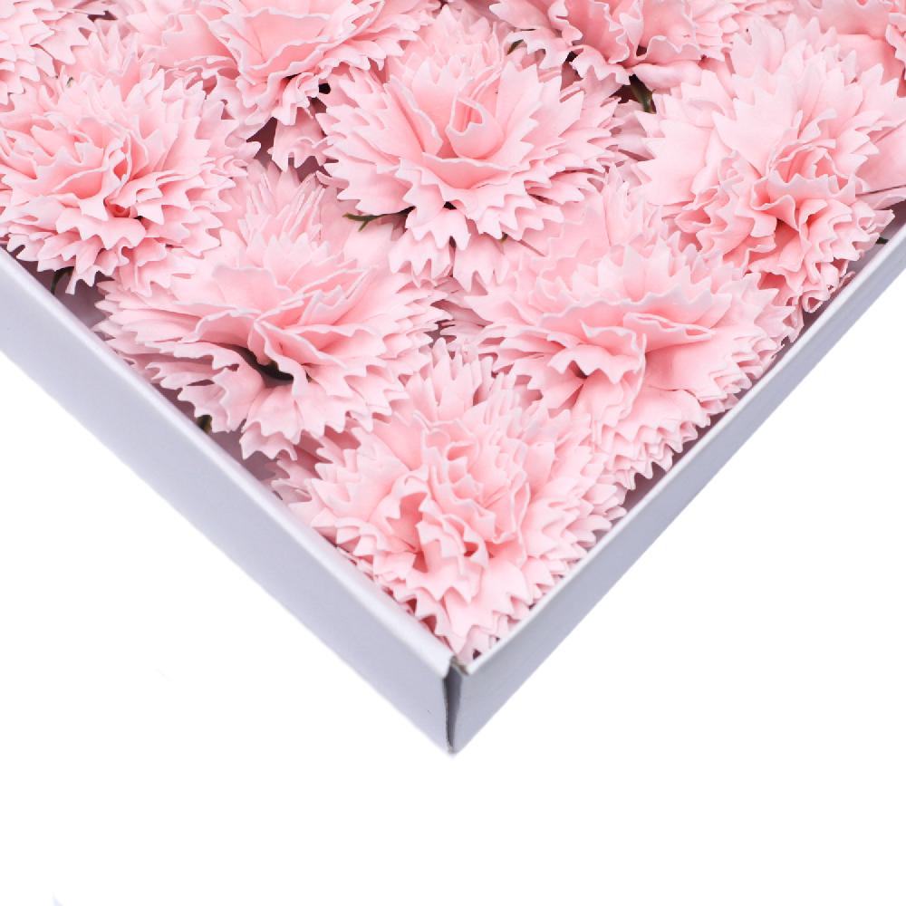 50x Craft Soap Flowers - Carnations - Pink