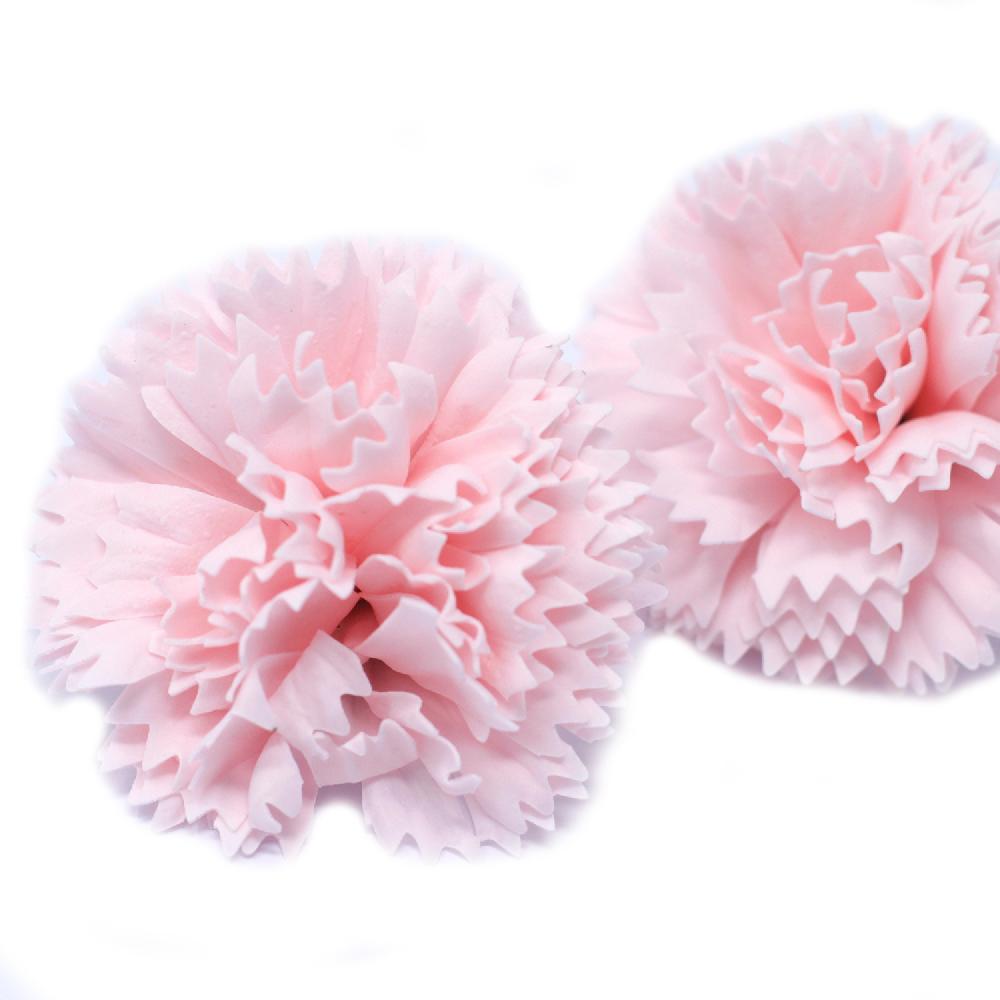50x Craft Soap Flowers - Carnations - Pink