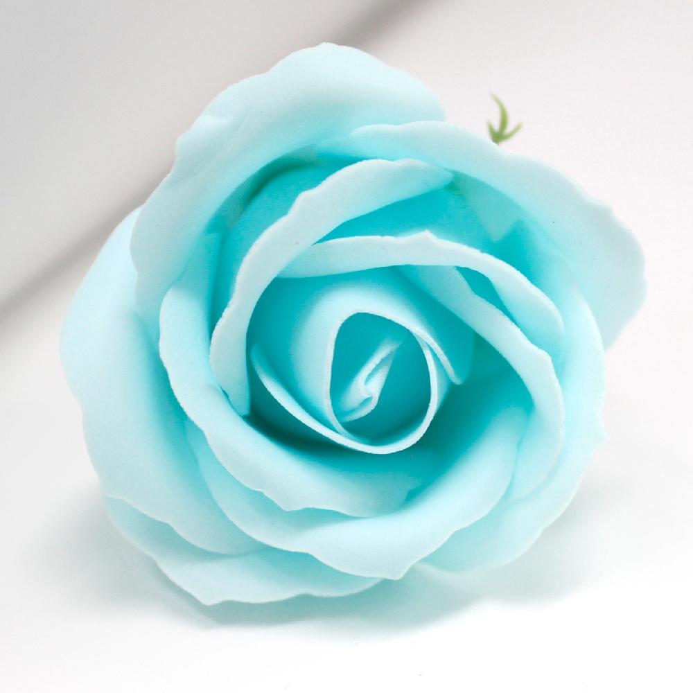 50x Craft Soap Flowers - Med Rose - Baby Blue