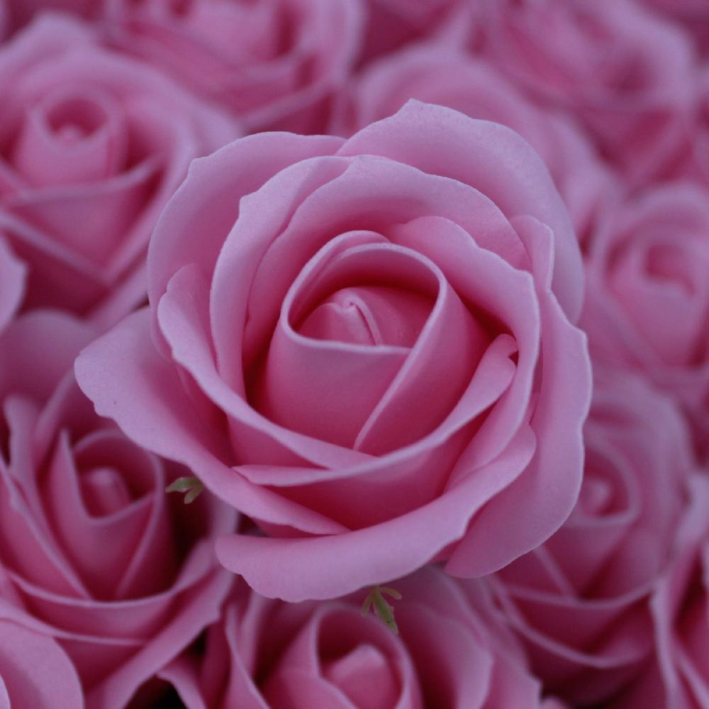 50x Craft Soap Flowers - Med Rose - Blush