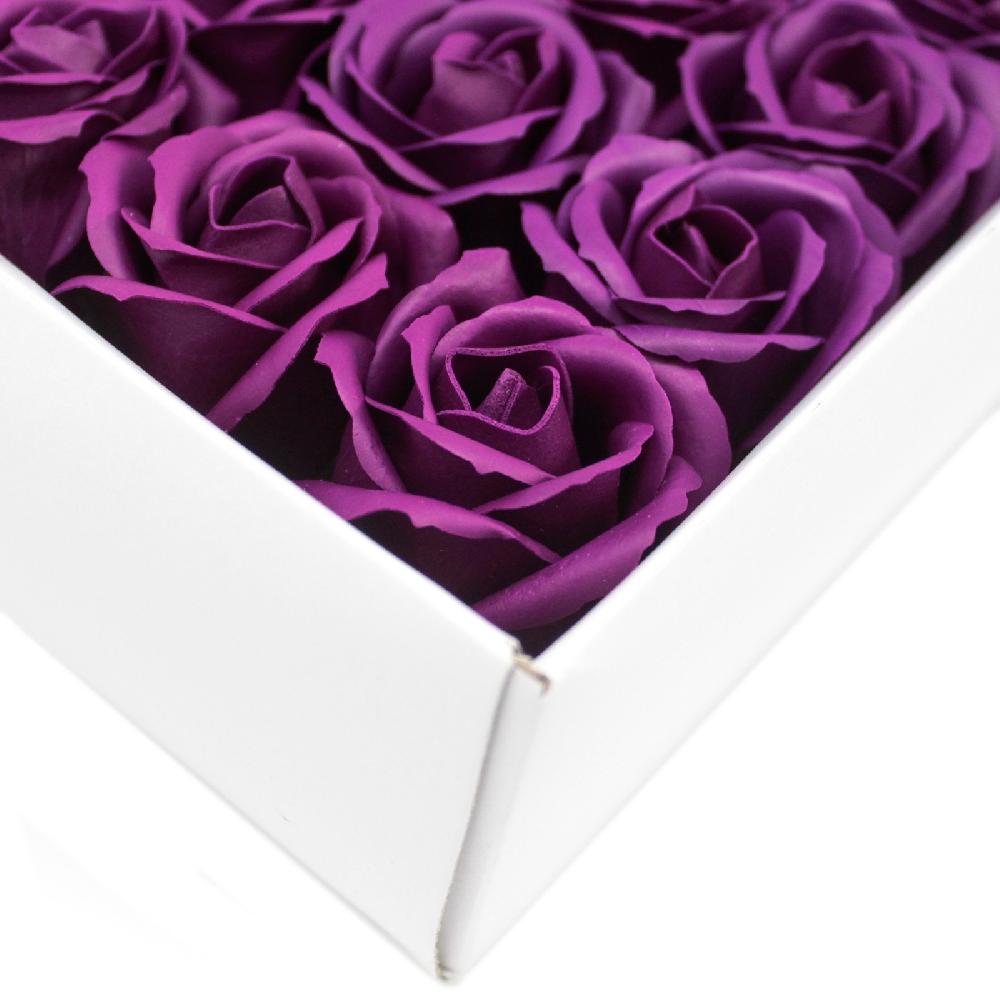 50x Craft Soap Flowers - Med Rose - Deep Violet