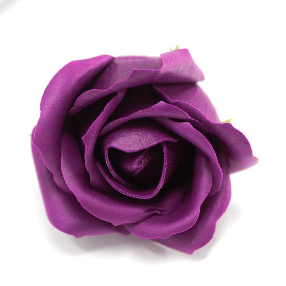 50x Craft Soap Flowers - Med Rose - Deep Violet