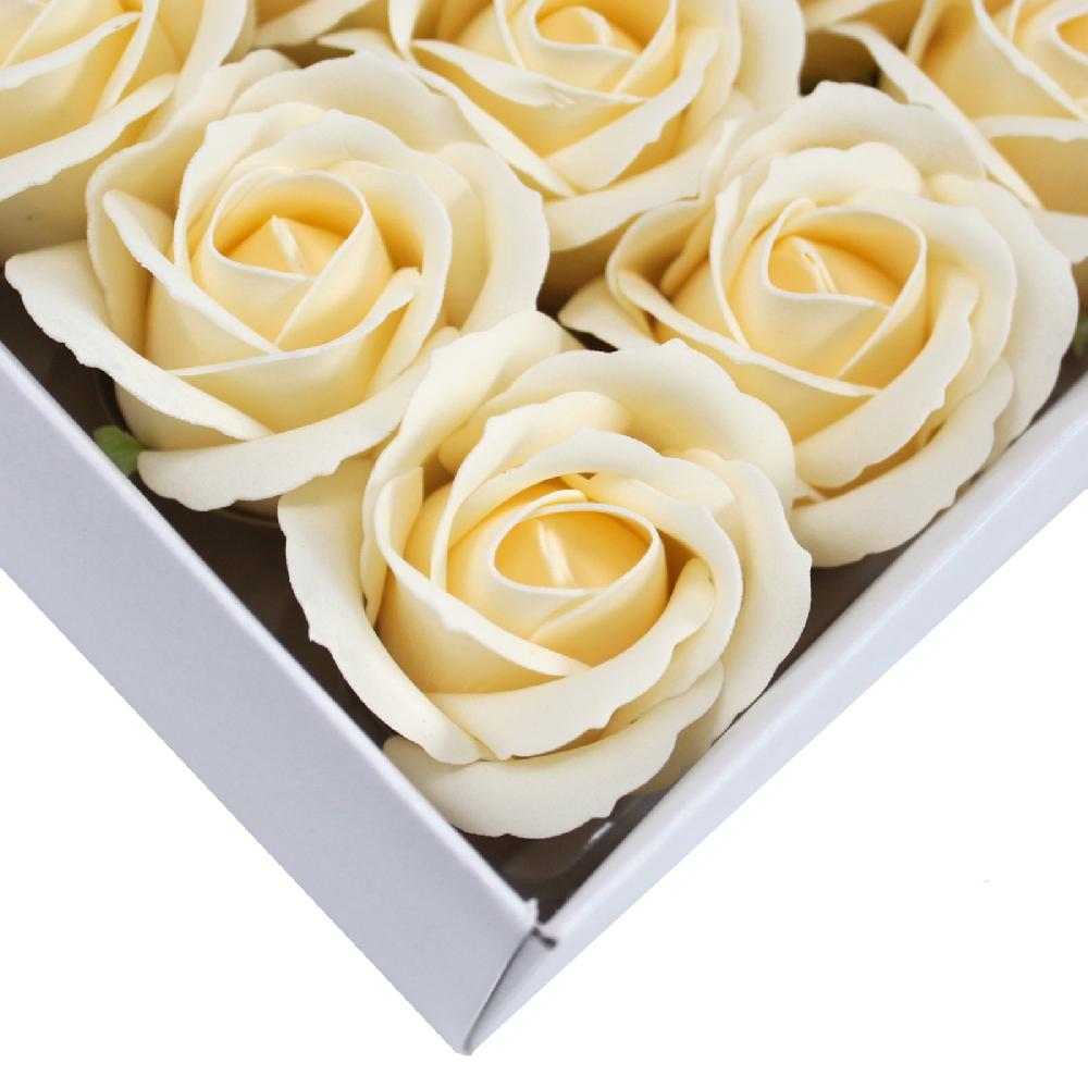 50x Craft Soap Flowers - Med Rose - Ivory