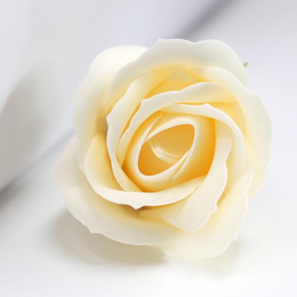 50x Craft Soap Flowers - Med Rose - Ivory